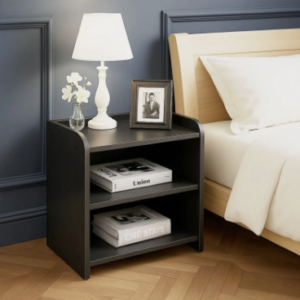 DEION side table for bedroom with storage Engineered Wood Side Table (Finish Color - brown, DIY(Do-It-Yourself))