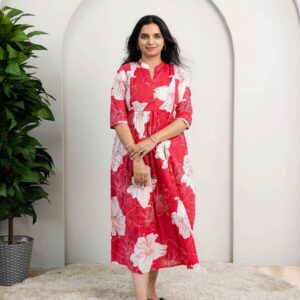 SHRI KRISHNA TEXTILE Women Maxi Pink Mid