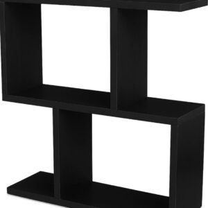 SearchForMerch Bedside Table | Stylish Side Table | Wooden S Shape Table for Living Room | (Color - Black) Engineered Wood Side Table (Finish Color - Classy Black, DIY(Do-It-Yourself)